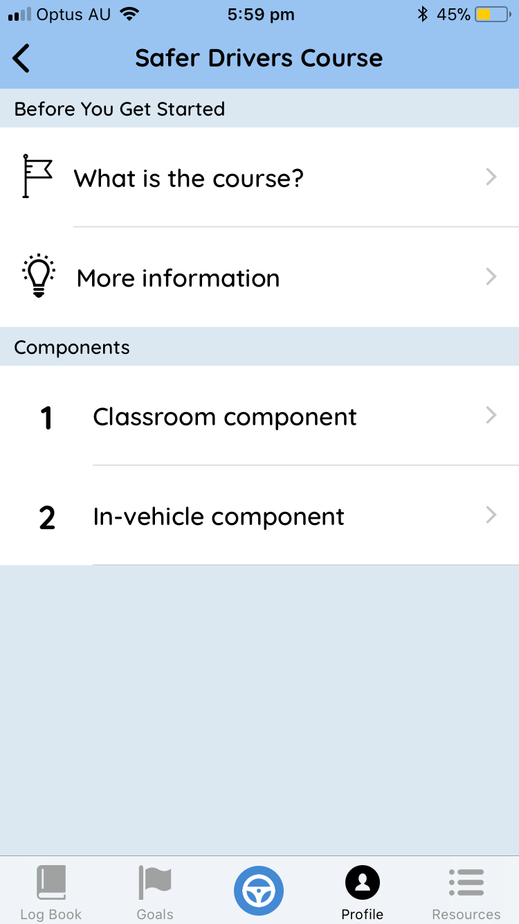 Safer Drivers Course sign-off